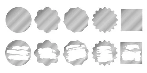 Set of silver sketch cards Ilustración de archivo