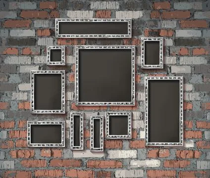 Set of silver vintage frames Illustrazione stock
