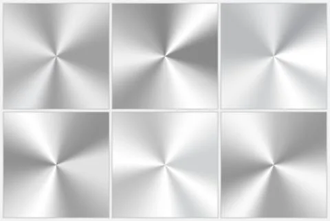 Set of silvery conic gradients Stock Illustration