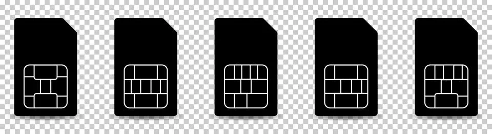 Set of sim card icon Stock Illustration