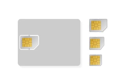 Set of sim card objects in flatstyle on a white background. Vector illustration. Stockillustratie