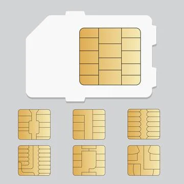 Set of sim cards on background Stock Illustration