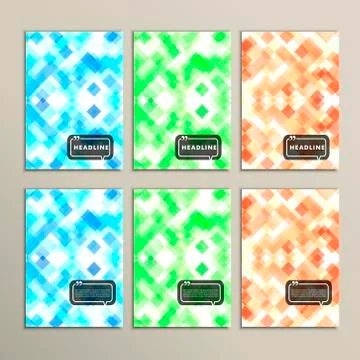 Set simple abstract background of colored squares Illustrazione stock