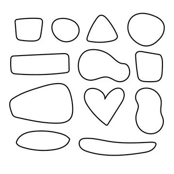 Set of simple abstract hand-drawn spots Stock Illustration
