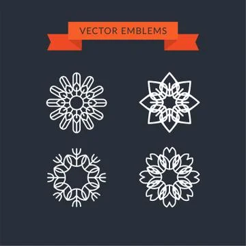 Set of simple and stylish emblems Stock Illustration