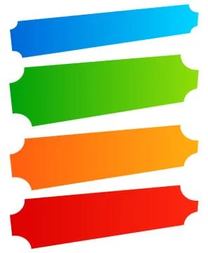 Set of simple banner, button shapes. Colorful banners, buttons in perspective Stock Illustration