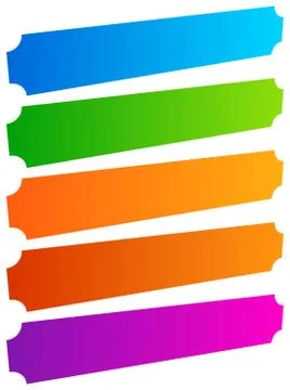 Set of simple banner, button shapes. Colorful banners, buttons in perspective Stock Illustration