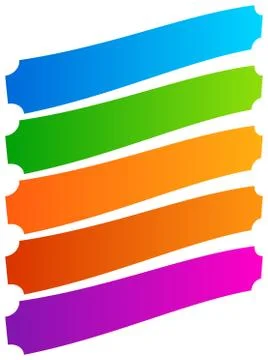 Set of simple banner, button shapes. Colorful banners, buttons in perspective Stock Illustration