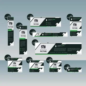 Set of simple banner, layout template design with modern and simple concept Stock Illustration