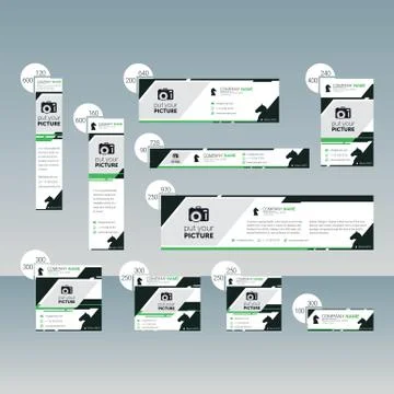 Set of simple banner, layout template design with modern and simple concept Stock Illustration