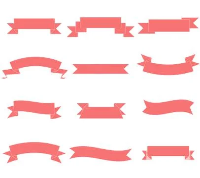 Set of simple Banners - basic non-glossy banners in black isolated on white Illustrazione stock