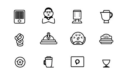 Set of simple black and white icons on the theme of finance. Stock Illustration