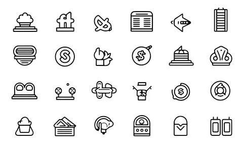 Set of simple black and white icons on the theme of finance. Stock Illustration