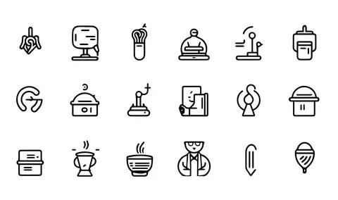 Set of simple black and white icons on the theme of finance. Stock Illustration