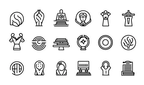Set of simple black and white icons on the theme of finance. Stock Illustration