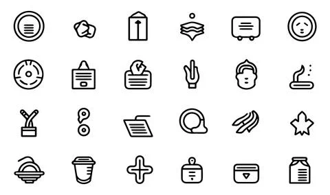 Set of simple black and white icons on the theme of finance. Stock Illustration