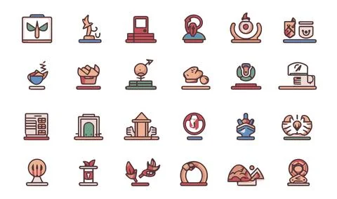 Set of simple black and white icons on the theme of finance. Stock Illustration