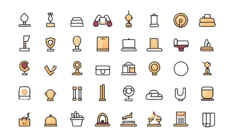 Set of simple black and white icons on the theme of finance. Stock Illustration