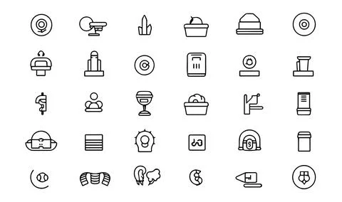 Set of simple black and white icons on the theme of finance. Stock Illustration