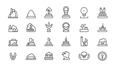 Set of simple black and white icons on the theme of finance. Stock Illustration