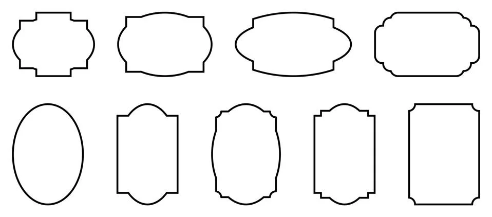 Set of simple decorative frames Illustrazione stock