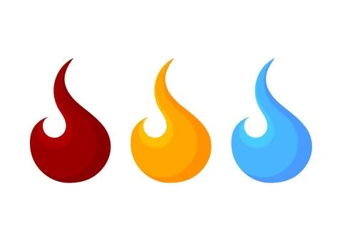 Set of simple fire symbol designs Stock Illustration