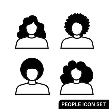 Set of simple flat people Stock Illustration