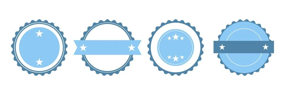 Set of simple flat round stamps Ilustração Stock