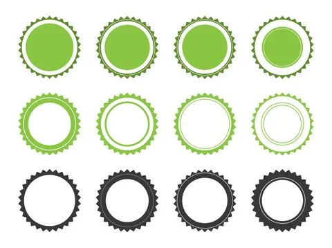 Set of simple flat round stamps イラスト素材