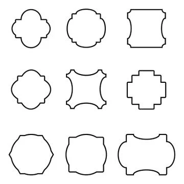Set of simple frames Stock Illustration