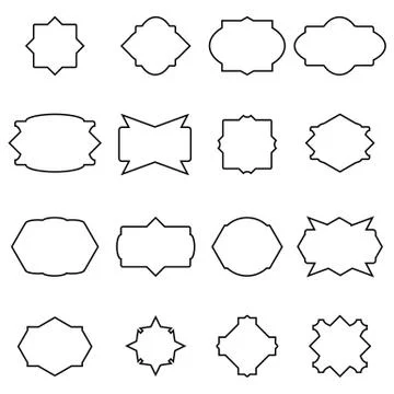 Set of simple frames Stock Illustration