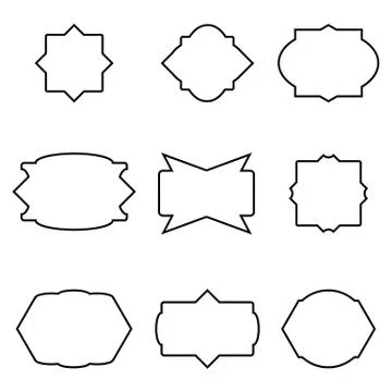 Set of simple frames Stock Illustration