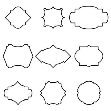 Set of simple frames Stock Illustration