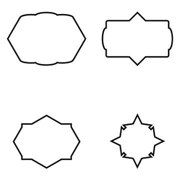 Set of simple frames Stock Illustration