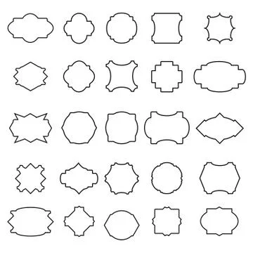 Set of simple frames Stock Illustration