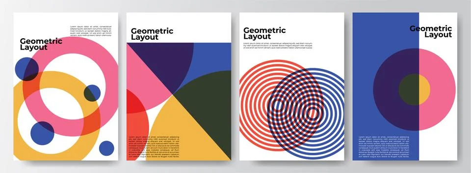 Set of simple geometric layout cover templates Stock Illustration