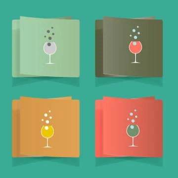 Set of simple glasses for alcoholic drinks Stock Illustration