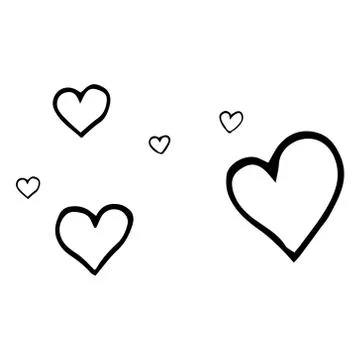 Set of simple hearts. Stock Illustration