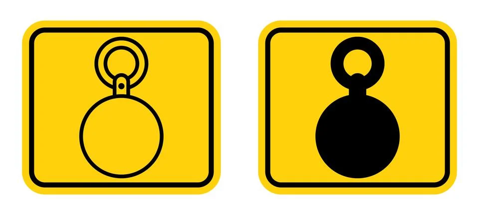 Set of Simple Icons Representing Circular Objects with Loops in Black and Whi Ilustração Stock