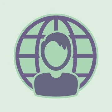 Set of simple icons on a theme Internet person, social communication,user , v Stock Illustration