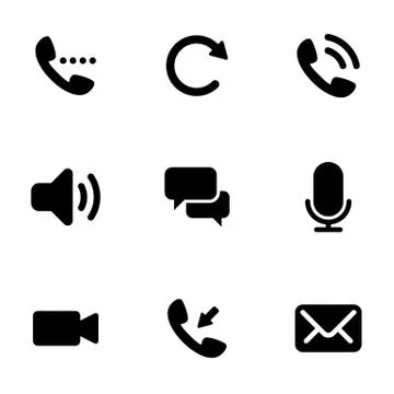 Set of simple icons on a theme phone call, vector, design, collection, flat, イラスト素材