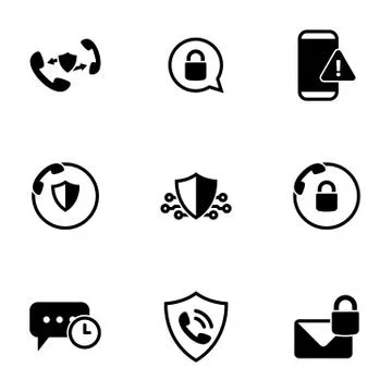 Set of simple icons on a theme secure connection, vector, design, collection, Stockillustratie