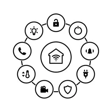 Set of simple icons on a theme Smart House, vector, design, collection, flat, イラスト素材