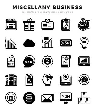 Set of simple Lineal Filled Miscellany Business Icons. Lineal Filled art ic.. Illustrazione stock