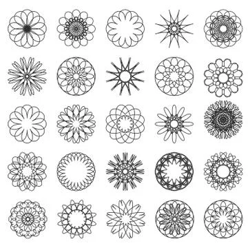 Set of simple mandalas Stock Illustration