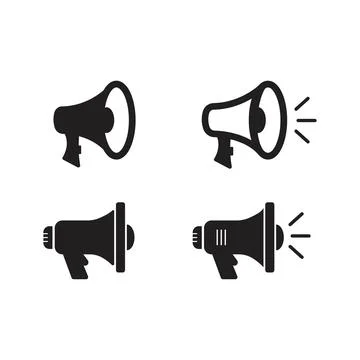 Set of simple megaphone line icons. Perfect for web apps and mobile. Stock Illustration
