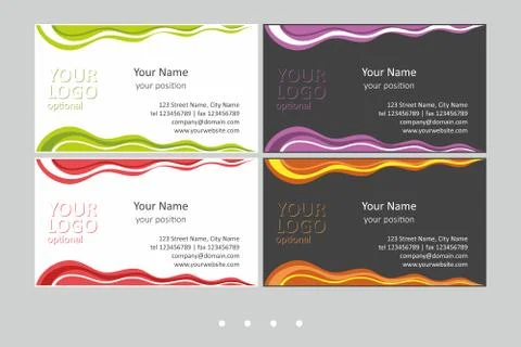 Set of simple multicolor business card templates. Stock Illustration