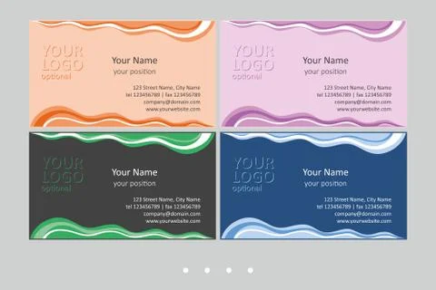 Set of simple multicolor business card templates. Stock Illustration