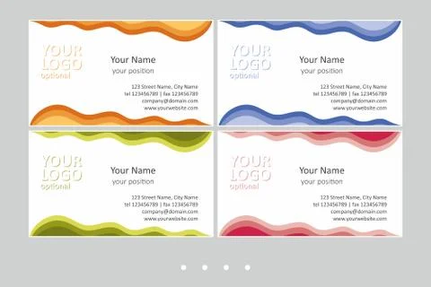 Set of simple multicolor business card templates. Stock Illustration