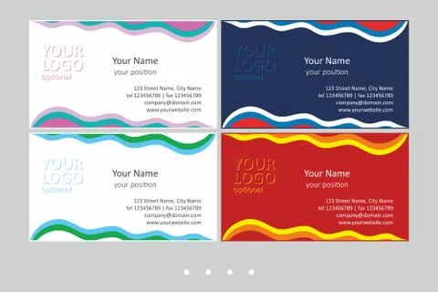 Set of simple multicolor business card templates. Stock Illustration